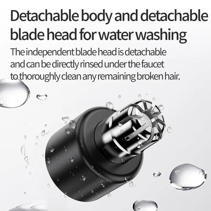 WPBB Nose & Ear Hair Trimmer for Men & Women,360° Rotating Head, Dual-Edge Blades, Washable Head, Painless Facial Hair Trimmer, Low Noise, Travel-Friendly Design, Easy to Clean