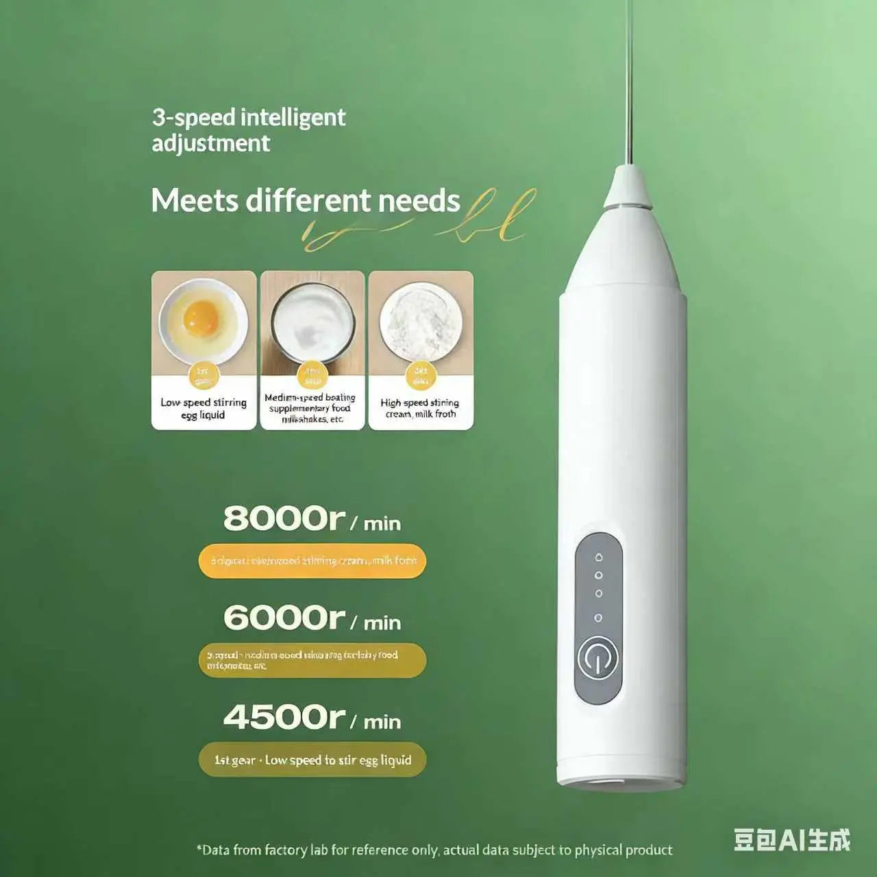 Milk Frother Wand Rechargeable Handheld Drink Mixer, USB-C Electric Whisk with Stainless Steel Whisk for Coffee, Lattes, Cappuccino, Matcha, Hot Chocolate&Creamer