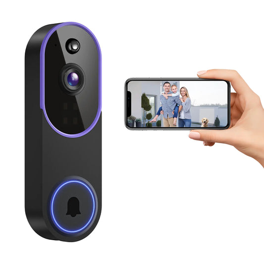 1080P Wireless Video Doorbell Camera, AI Human Detection, Live View, Cloud Storage, Night Vision, Two Way Audio, Instant Alert, 2.4G Wifi Only, Indoor/Outdoor Surveillance Cam for Home Security System(Live View and Cloud Storage Require a Subscription)