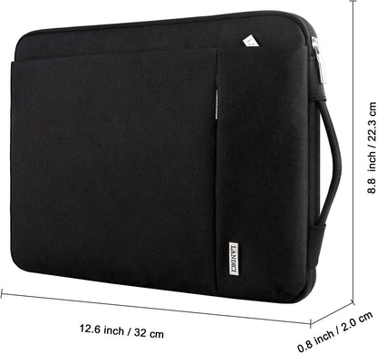 360° Protective Laptop Sleeve 11.6 Inch for Surface Pro 7 8 9/Laptop Go 2 3, Macbook Air 11, Small Computer Bag Carrying Case for 11-12 Inch Chromebook, Slim, Shockproof, Waterproof, Black