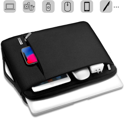 360° Protective Laptop Sleeve 11.6 Inch for Surface Pro 7 8 9/Laptop Go 2 3, Macbook Air 11, Small Computer Bag Carrying Case for 11-12 Inch Chromebook, Slim, Shockproof, Waterproof, Black