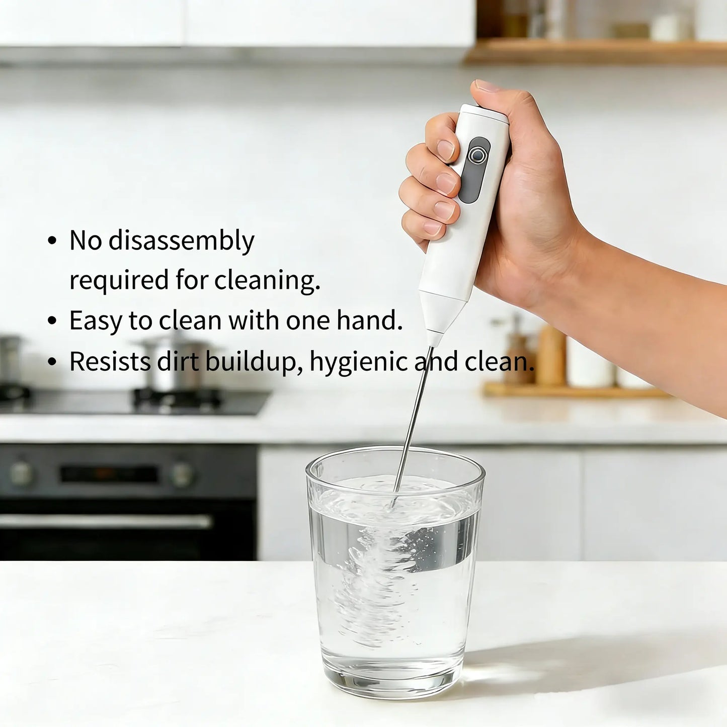 Milk Frother Wand Rechargeable Handheld Drink Mixer, USB-C Electric Whisk with Stainless Steel Whisk for Coffee, Lattes, Cappuccino, Matcha, Hot Chocolate&Creamer