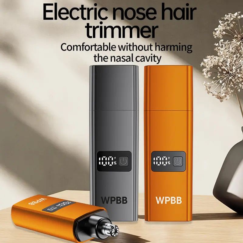 WPBB Nose & Ear Hair Trimmer for Men & Women,360° Rotating Head, Dual-Edge Blades, Washable Head, Painless Facial Hair Trimmer, Low Noise, Travel-Friendly Design, Easy to Clean