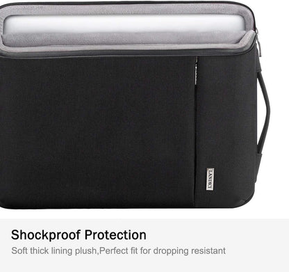 360° Protective Laptop Sleeve 11.6 Inch for Surface Pro 7 8 9/Laptop Go 2 3, Macbook Air 11, Small Computer Bag Carrying Case for 11-12 Inch Chromebook, Slim, Shockproof, Waterproof, Black